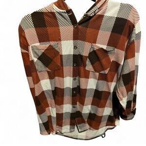 Roommates Brown and White Casual Button Down Shirt